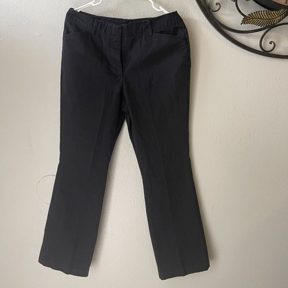 Lands End Womens‎ Black Straight-Leg Pants 8P